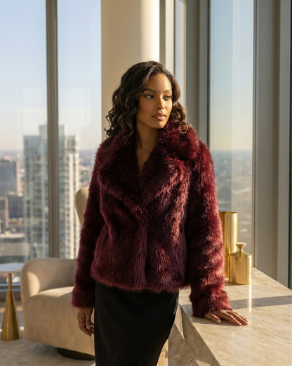 Luxe Plush Faux Fur Cropped Coat