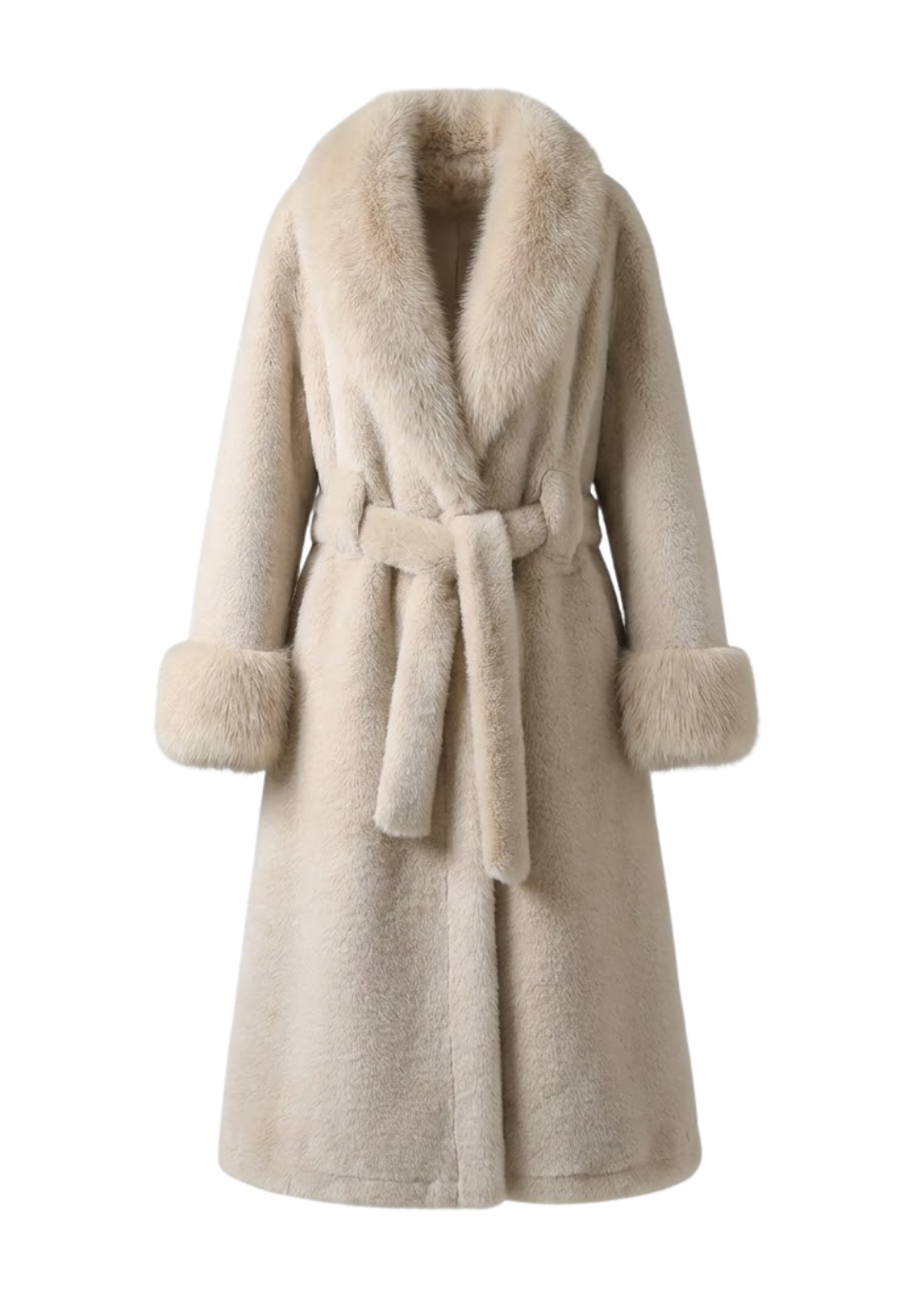 Faux Fur Self Tie Oversized Coat