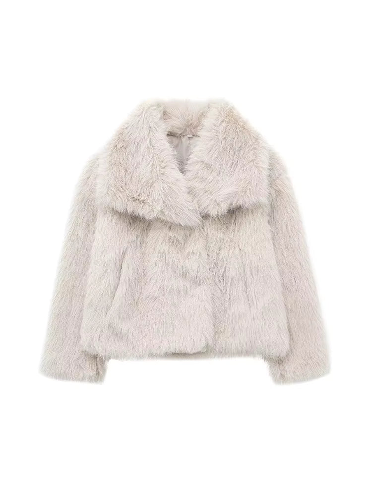 Luxe Plush Faux Fur Cropped Coat