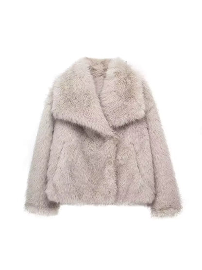 Luxe Plush Faux Fur Cropped Coat