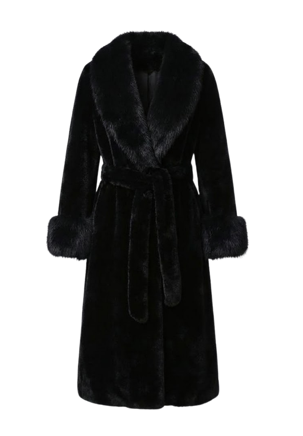Faux Fur Self Tie Oversized Coat
