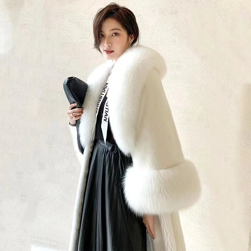 Faux Fur Self Tie Oversized Coat