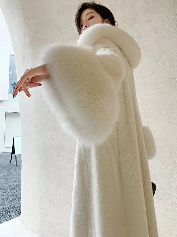 Faux Fur Self Tie Oversized Coat