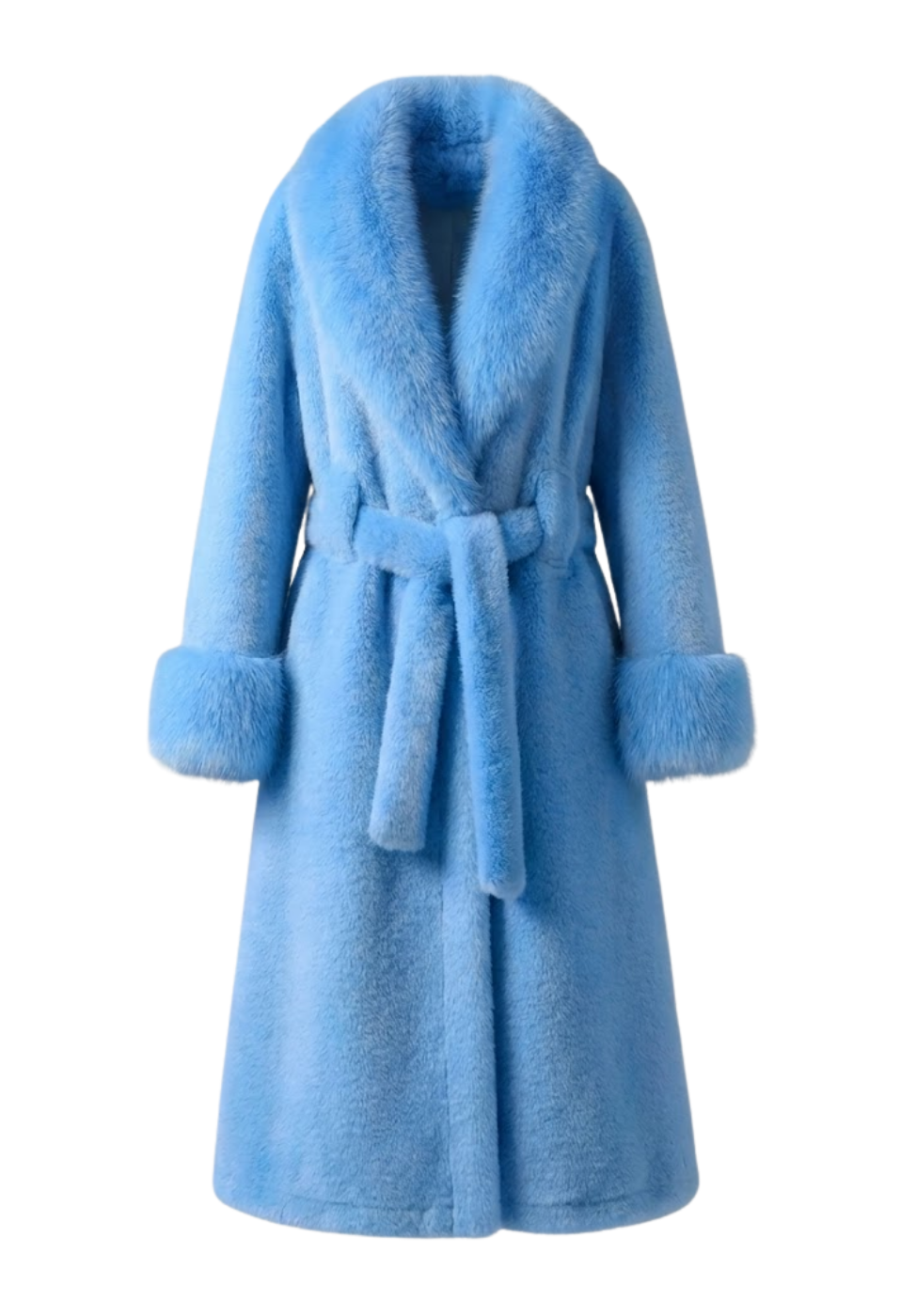Faux Fur Self Tie Oversized Coat